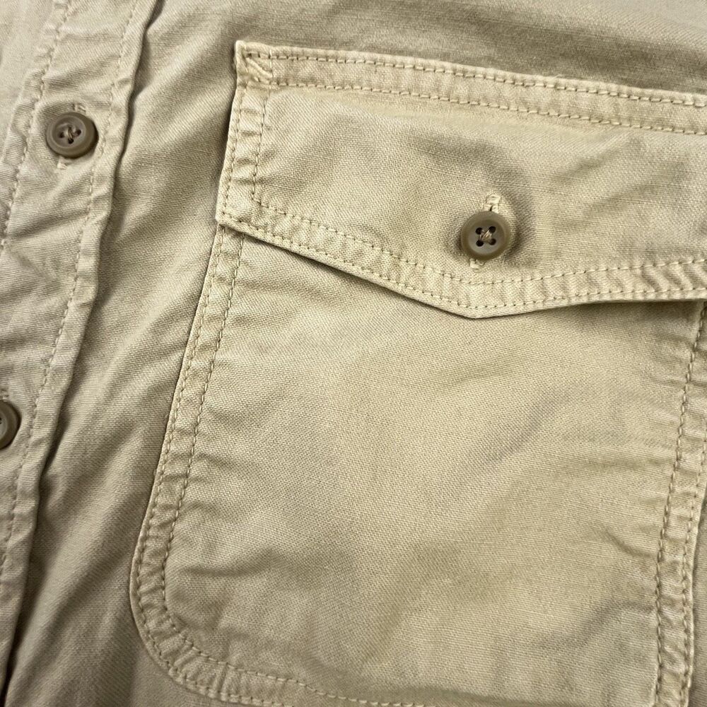 Flint and Tinder Stretch Canvas Expedition Shirt Men’s Medium Tan Chest Pockets - Picture 3 of 10